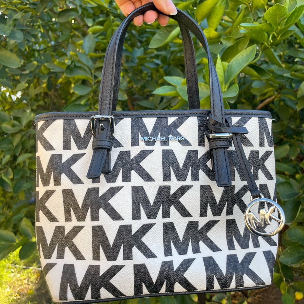 Michael Kors Monogram Black and White Tote